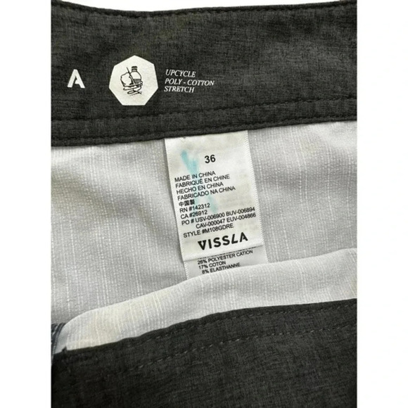 Vissla Mens Stretch Elastic Drawcord Waist Board Shorts Blue Green Size 36 - Picture 4 of 5